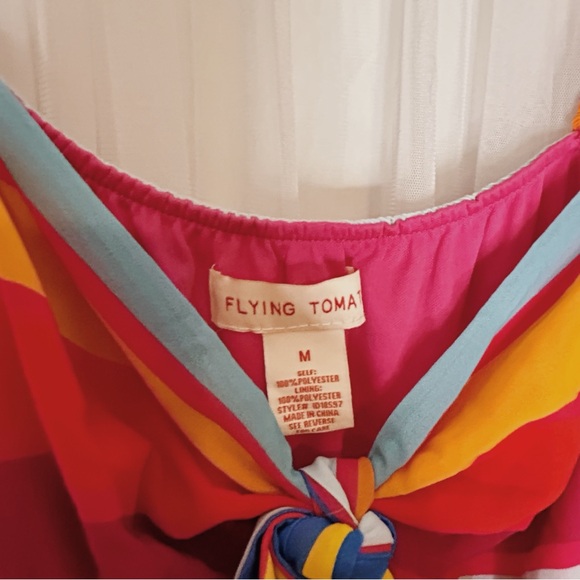 Flying Tomato Red and Orange Tiered Ruffled Sundress - Picture 4 of 4